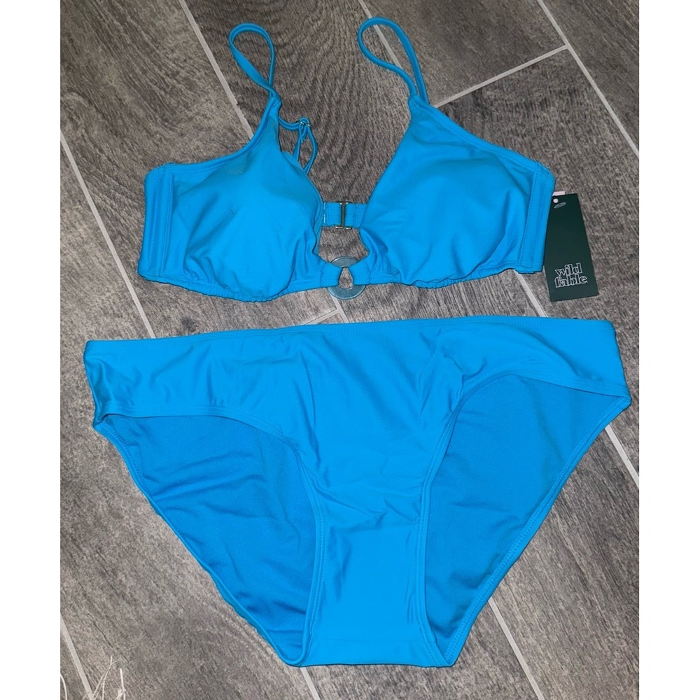 Wild Fable Blue Bikini Set‎ Size XL Top And Bottom NWT Retail $36